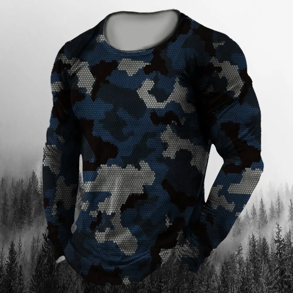 3D Printed Camouflage Long Sle - Vintage Outdoor Fashion ulasan dan harga